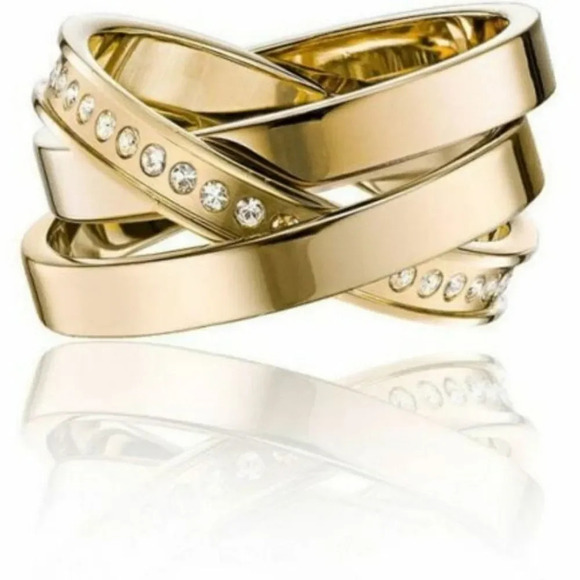 Vita Fede Cassio Gold & Crystal Pave Ring Set - Picture 1 of 9